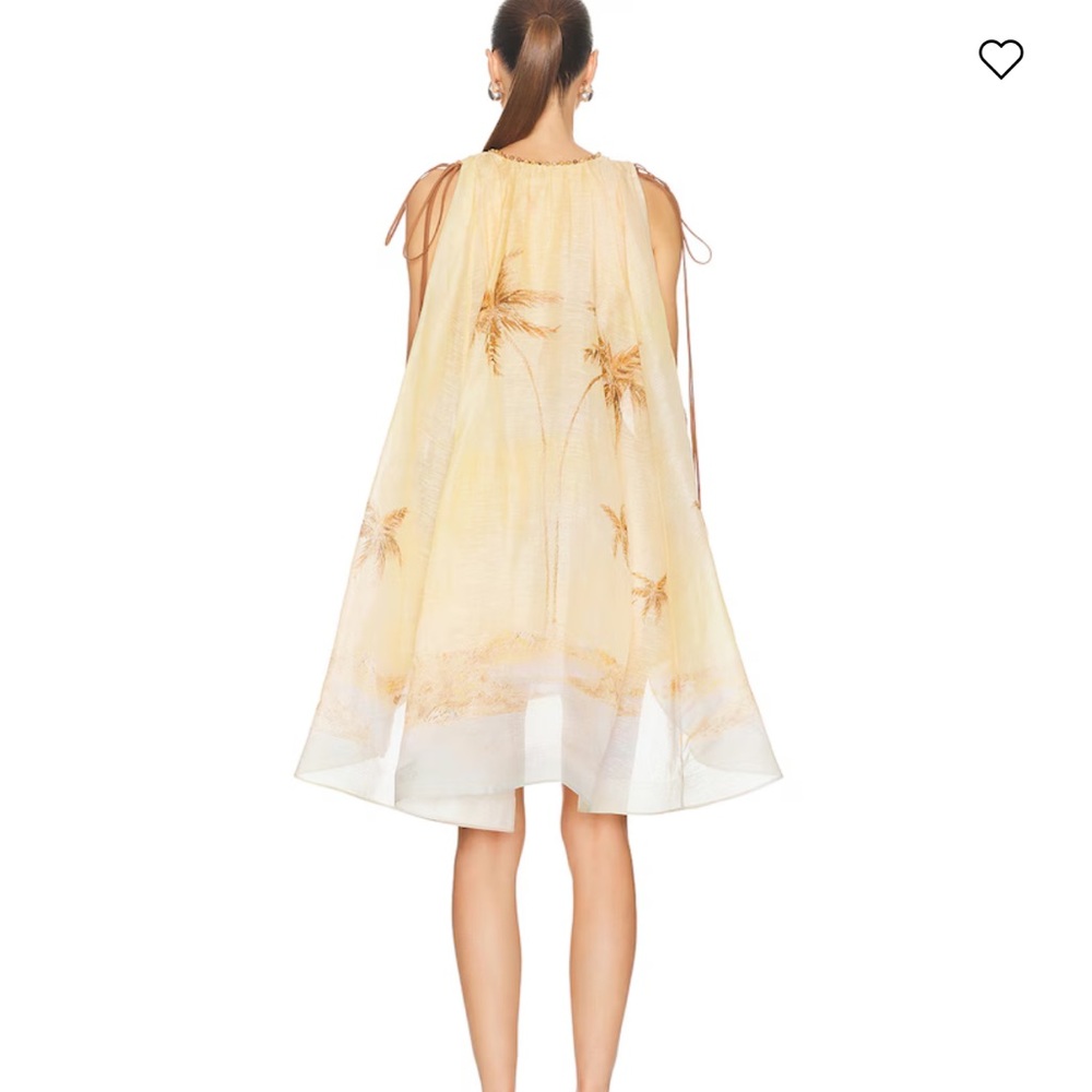 Zimmermann Balance Plunge Mini Dress in Yellow Seascape | 2/US8 - Picture 5 of 16